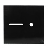 Placa p/ 1 Interruptor + Furo 4x4 - Novara Glass Preto Brilhante